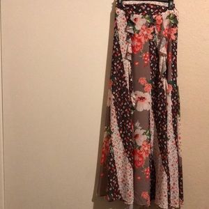 Floral Ruffled Maxi Skirt. New York & Company.